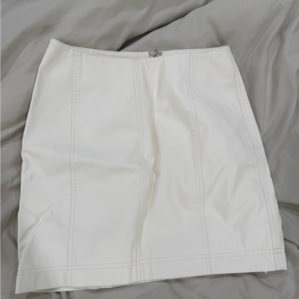 Free people Off-White faux leather Pencil Skirt